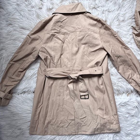 Michael Kors Belted Rain Trench Coat Jacket Hood Camel Tan eclectic Grandpa Sz S - Picture 12 of 13